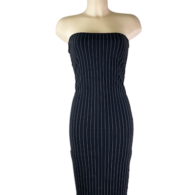 Gilda is a fitted pinstripe sheath dress , to be worn as a mini dress, long skirt or top. gilda is a sheath dress to have on every occasion and to always carry in your suitcase.