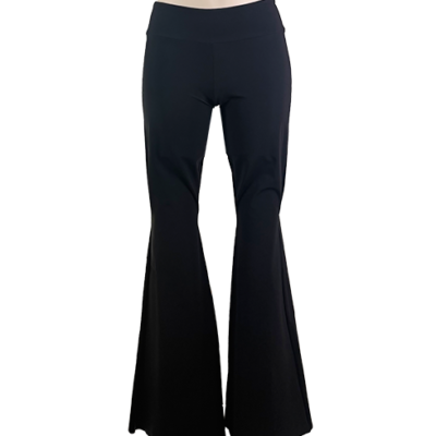 Elephant is the bell-bottom pant made of black lycra . Comfortable pants without zipper, perfect for going to the beach or walking, low waist stretch.