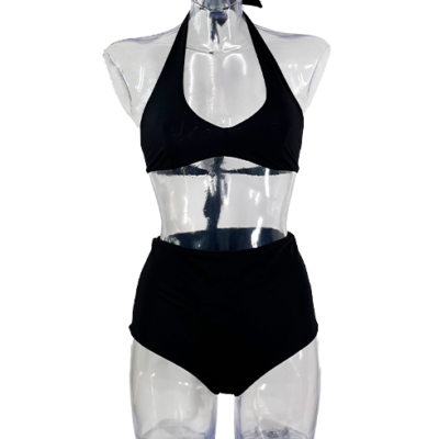 Giò retro 50s high-waisted top and easy slip, black simple elegant